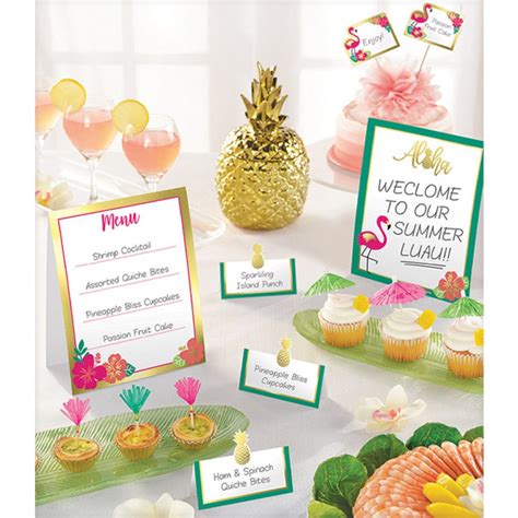 Amscan Hawaiian Luau Aloha Buffets Decorating Kit Pc Birthday Party Supplies Cards