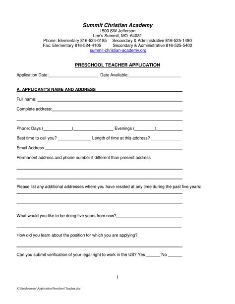 The letter of application is intended to provide detailed information on why you are are a qualified candidate for the job. Preschool Teacher Application Letter | Templates at allbusinesstemplates.com