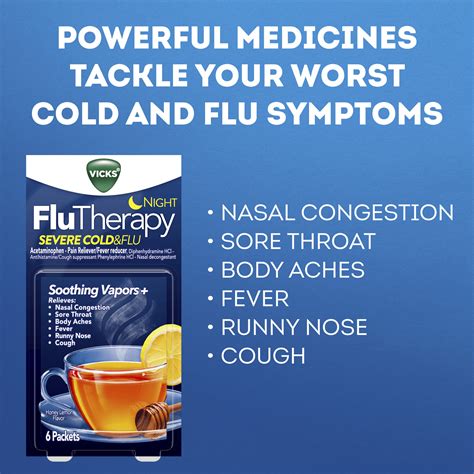 Vicks Flutherapy Cold And Flu Medicine Night Hot Drink 6 Ct Costless