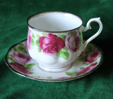 Old English Rose Tea Cup And Saucer Royal Albert Hampton Etsy Rose Tea Cup Tea Cups Rose Tea