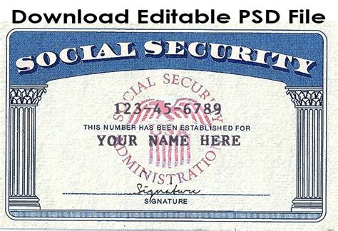 How to add signature on ssn psd file; Blank Social Security Card Template Download (5 in 2020 | Birth certificate template, Social ...