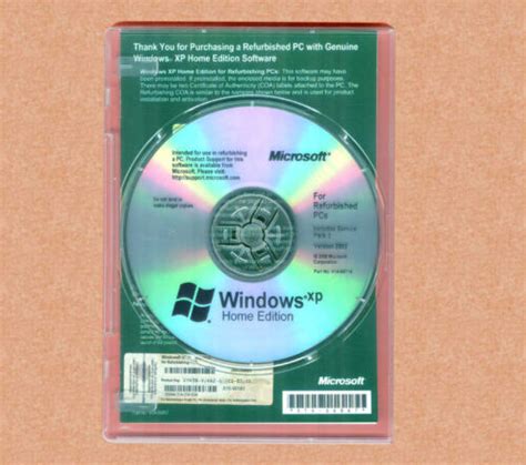 New Microsoft Windows Xp Home Edition Sp3 W Disc Coa And Cd Product