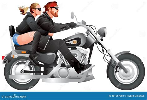 Couple Motor Cycle Stock Illustrations 141 Couple Motor Cycle Stock
