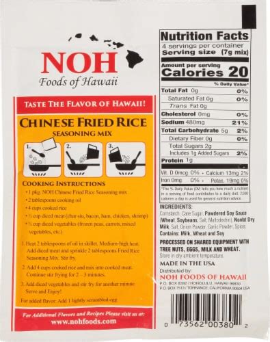Noh Chinese Fried Rice Seasoning Mix 1 Oz Foods Co