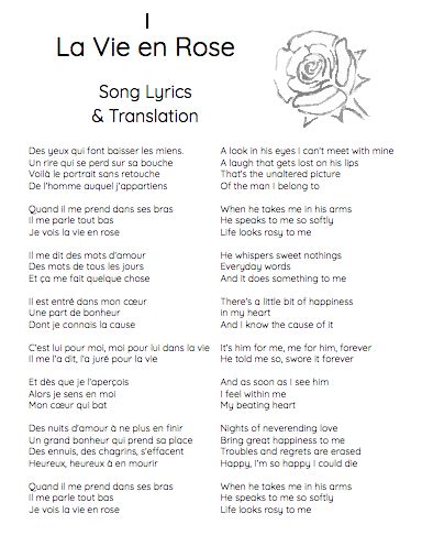 Lyrics La Vie En Rose English Version Lyricswalls