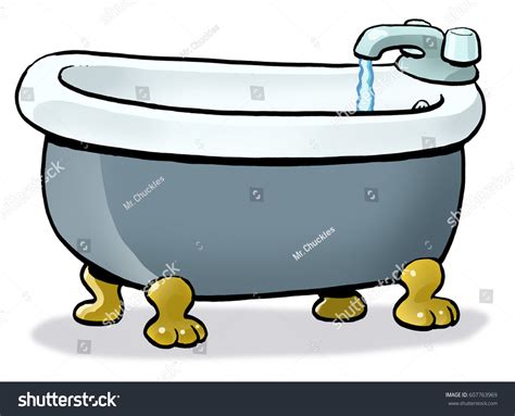 bath tub filling water stock illustration 607763969 shutterstock