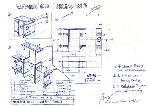 Design And Technology Singapore Working Drawing Components