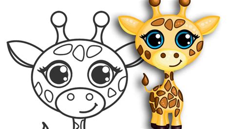 How To Draw A Giraffe Super Cute And Easy Step By Step Drawing Youtube
