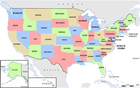 North America Map With States Labeled Cornie Christean