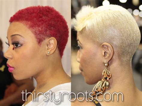 Vermillion red ( dark red shade with warm copper undertones) and fire (a light very bright red hair. African American Hair Color Ideas