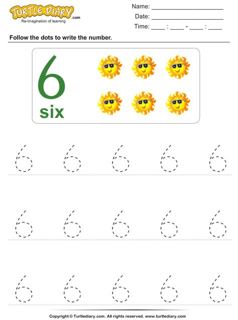 Number Writing Worksheet Turtle Diary