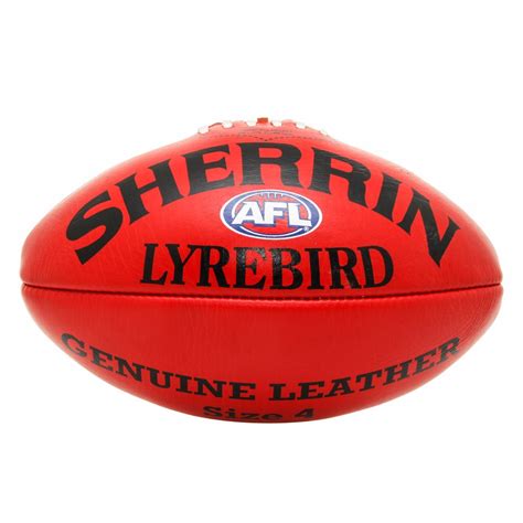 Q and a about footy. Sherrin AFL Lyrebird Leather Football - Size 4 - Red ...