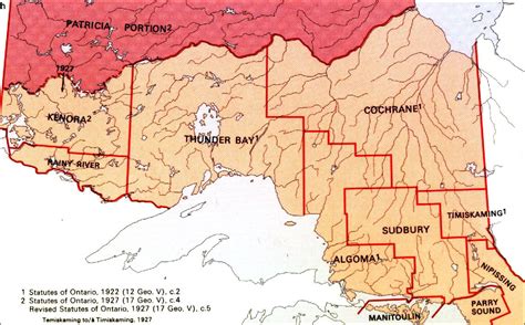 The Changing Shape Of Ontario Districts Of Northern Ontario 1927