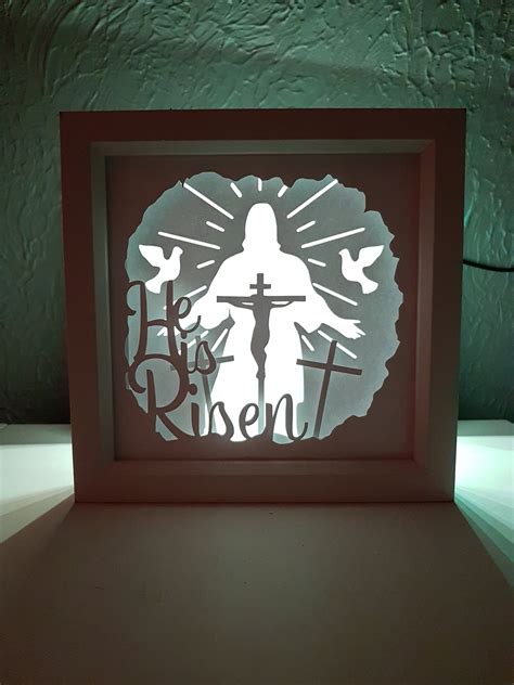 Easter He is Risen shadow box SVG PDF PNG paper cutting | Etsy