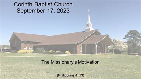 Corinth Baptist Church 09 17 2023 Youtube