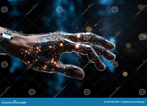 Ai Generative Ai Machine Learning Hand Of Robot Touching On Big Data
