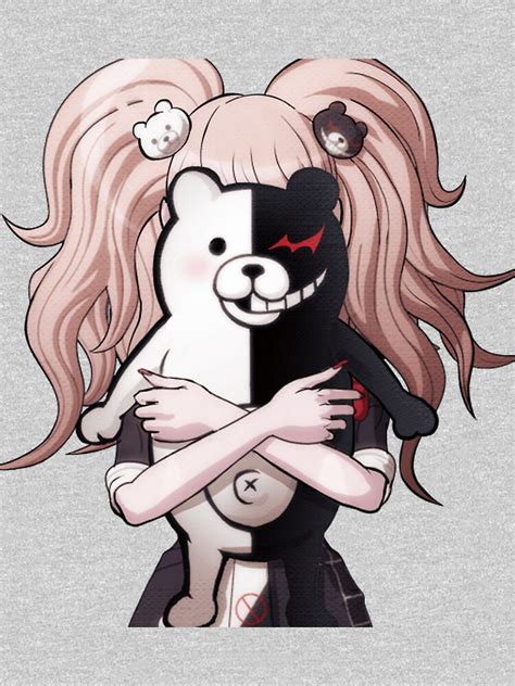 Junko Enoshima Holding Monokuma T Shirt By Dennyg1998 Redbubble