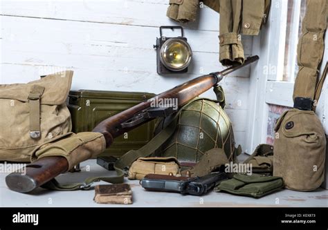 The Us Military Equipment And Weapons Of World War Ii Stock Photo Alamy