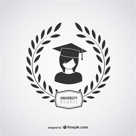 Logotipo Diploma Universitário Vetor Premium