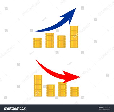Increase Decrease Diagram Money Earning Business Stock Vector Royalty