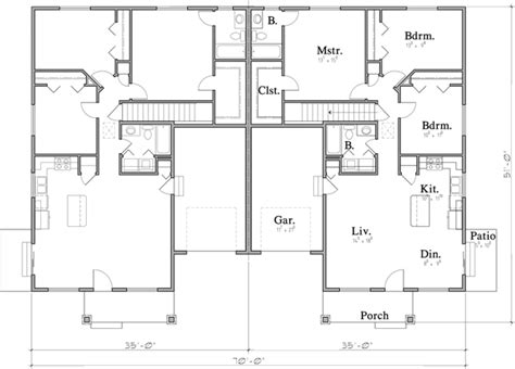 Ranch Duplex House Plan With Basement By Bruinier And Associates Basement
