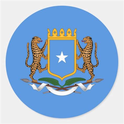 Somali Flag And Coat Of Arms Flag Of Somalia Classic Round Sticker