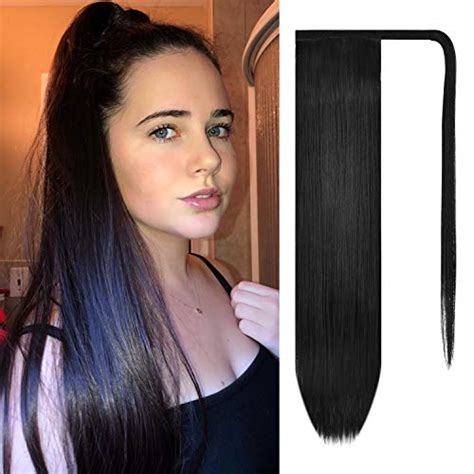 Barsdar Inch Ponytail Extension Long Straight Wrap Around Clip In