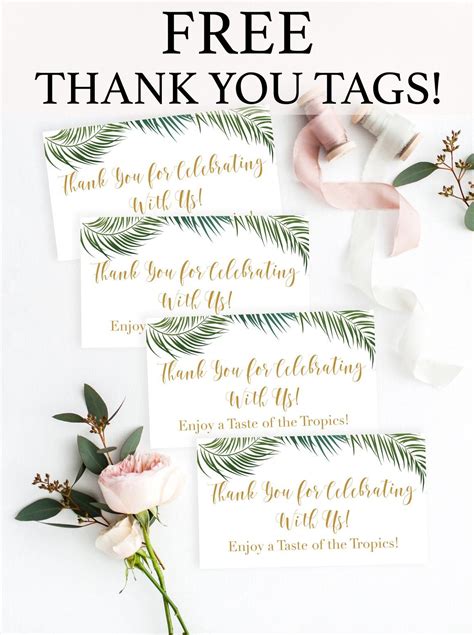 Use them in commercial designs under lifetime, perpetual & worldwide rights. Tropical Thank You Tag - FREE Printable | Free baby shower ...