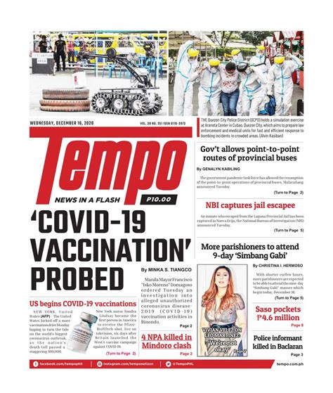 The most common newspaper tabloid material is paper. Tempo.-December 16, 2020 Newspaper - Get your Digital ...
