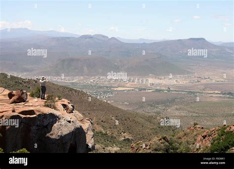 Traveller At Camdeboo National Park In The Great Karoo Of South Africa Stock Photo Alamy