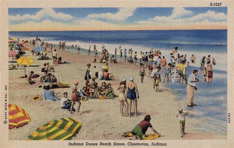 Beach Scene At Indiana Dunes State Park 1947 Chesterton Flickr