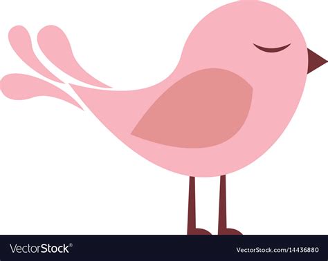 Colorful Silhouette With Cute Bird Royalty Free Vector Image