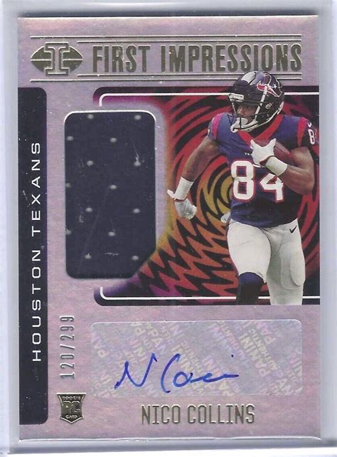 Nico Collins Panini Illusions First Impressions Jersey Auto Rc D Ebay