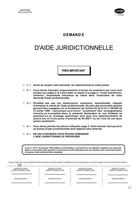 Demande D Aide Juridictionnelle