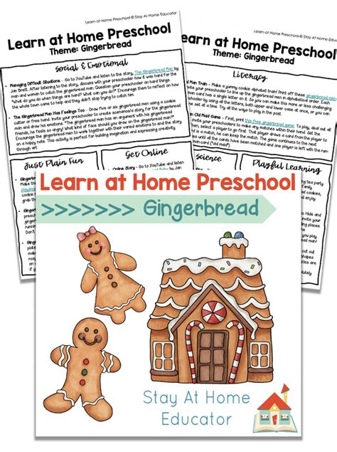 Free Gingerbread Lesson Plans For Preschool Stay At Home Educator