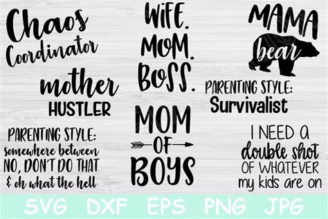 Mom Quotes Svg File Bundle 8 Mom Sayings Graphic By