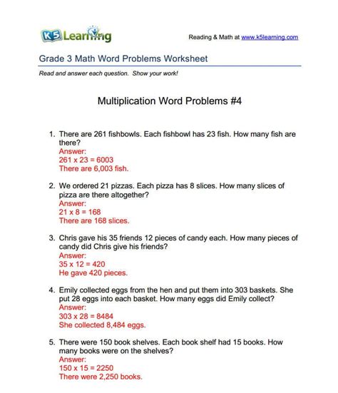 Algebra word problems no problem! K5 Provides Answers to Math Word Problems Worksheets