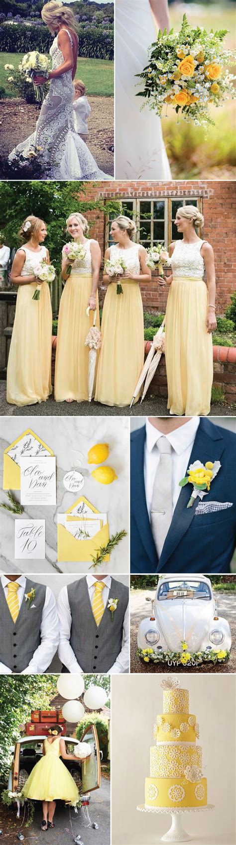 Wedding Inspiration For Citrus Yellow Groomsmen Ties And Bow Ties In