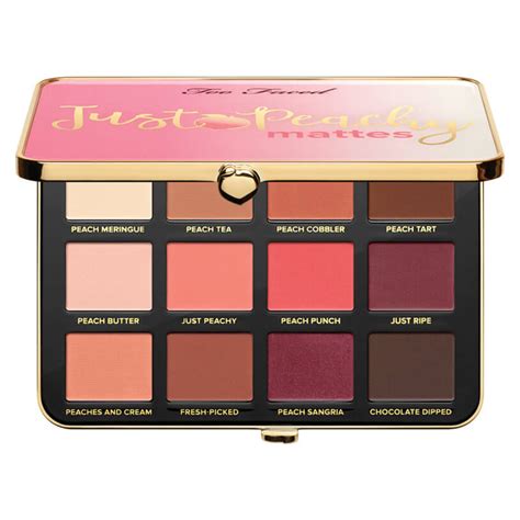 The word peach comes from the middle english peche, from middle french, in turn from latin persica. Just Peachy Velvet Matte Eyeshadow Palette - Too Faced | MECCA