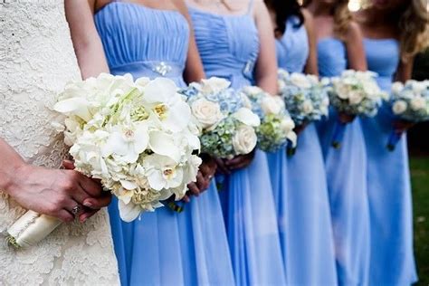 Match the flowers to your bridesmaids' dress. flowers to match light blue dress | Bride & Bridesmaid ...