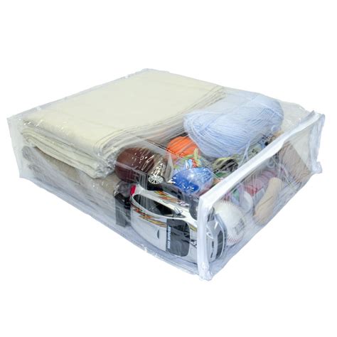 Heavy Duty Vinyl Zippered Closet Storage Bags Clear 15 X 18 X 5