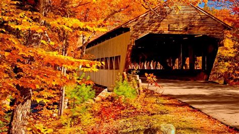 Covered Bridge In Autumn Wallpapers Wallpaper Cave