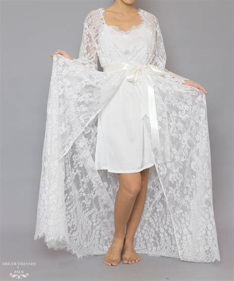 Long Bridal Lace Robe Dream Dresses By Pmn Dream Dresses By Pmn