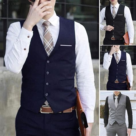 How To Wear A Suit Vest Match The Fit Color Suits Expert Men Sleeveless Slim Fit Waistcoat