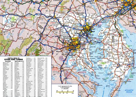 Large Detailed Roads And Highways Map Of Maryland And Delaware States