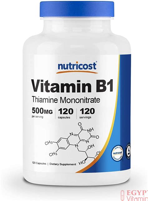 Also known as thiamine, thiamin is necessary for the growth, development and function of cells. Nutricost Vitamin B1 (Thiamine) 500mg, 120 Capsules ...