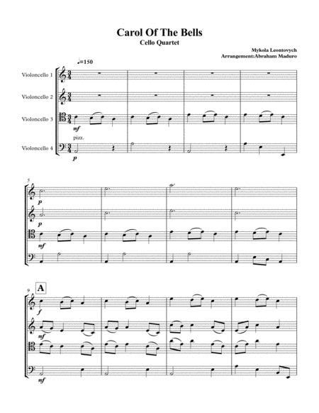 Savesave carol of the bells sheet music for later. Carol Of The Bells Cello Quartet By Mykola Leontovych ...