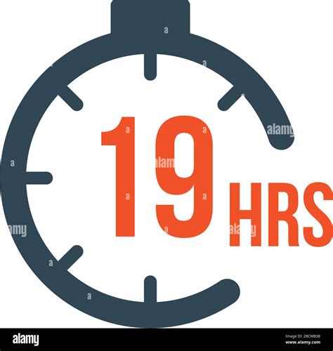 19 Hours Round Timer Or Countdown Timer Icon Deadline Concept