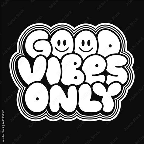Good Vibes Only T Shirt Print Vector Hand Drawn Doodle Line Cartoon