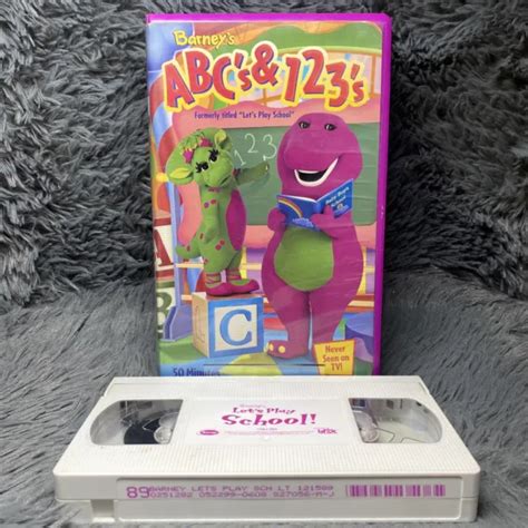 Barneys Abcs And 123s Vhs 1999 Video Sing Along Songs Lets Play